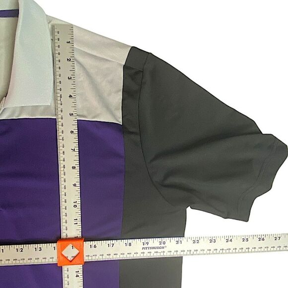 Adidas Mens Medium Polo Golf Shirt Puremotion Colorblock Preppy Coolmax Classic - Picture 6 of 8